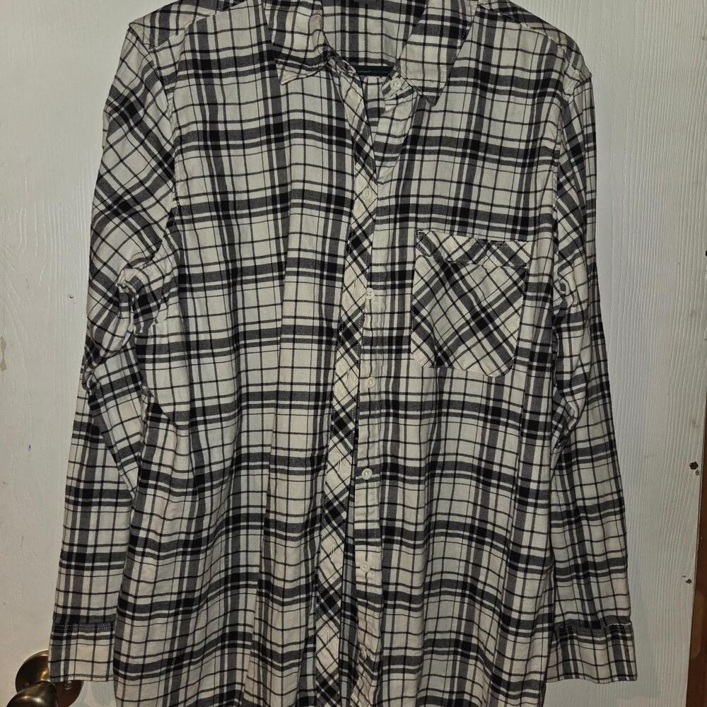 Eddie-bauer Men's Grey and Black Shirt